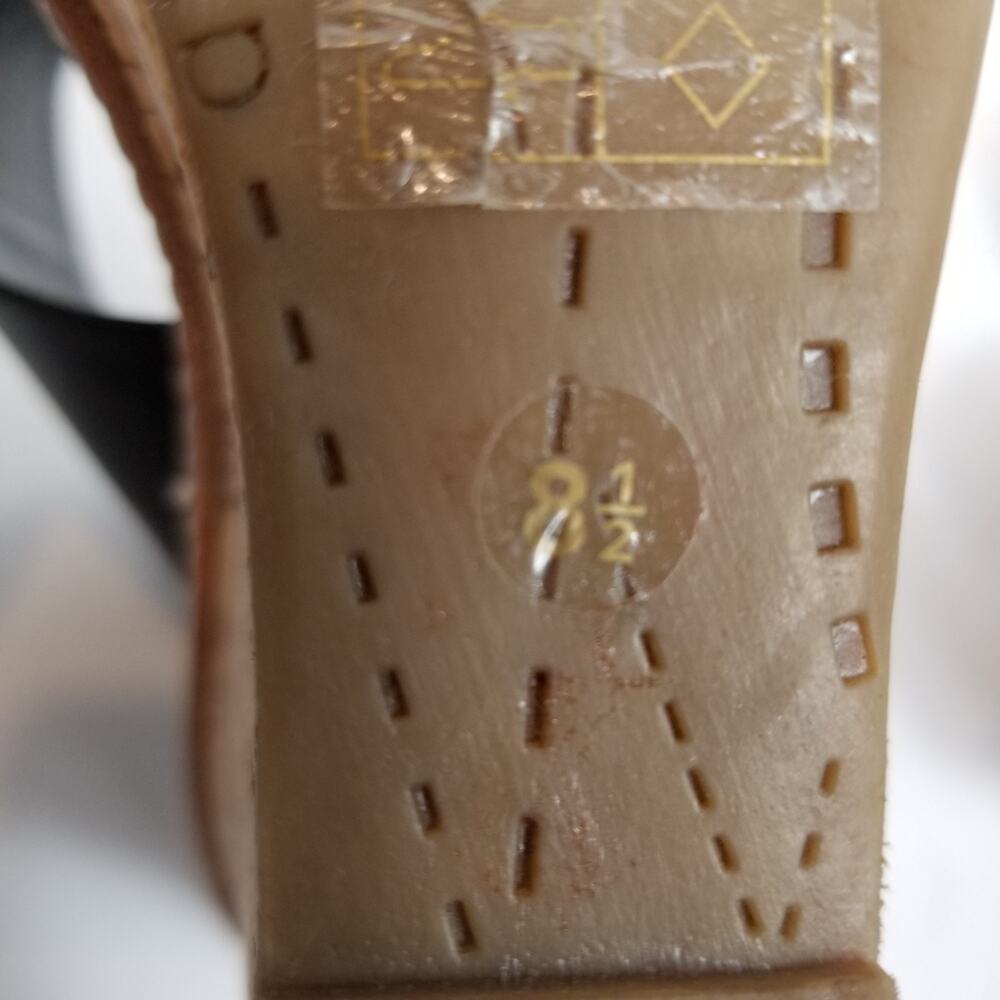dv Dolce Vita Cork Wedge Heel Sandals Brown Black Leather Size 8.5 - Picture 7 of 9